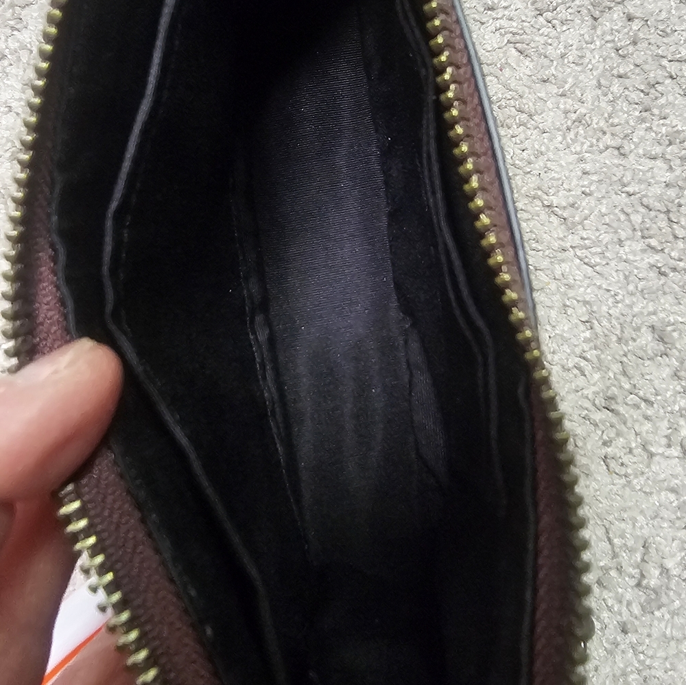 Coach Nolita Wristlet 15" inch Burgundy Glitter/Silver 2015 EUC - Picture 8 of 16